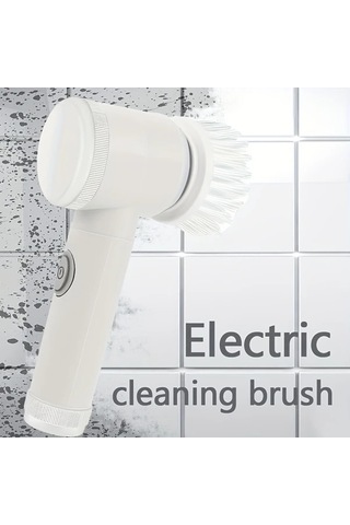 Fochsia White 5 İn 1 Kombinasyonlu Şarj Edilebilir Döner Temizlik Fırçası Mutfak Banyo Ayakkabı Balkon İçin 5 Değiştirilebilir Başlıklı