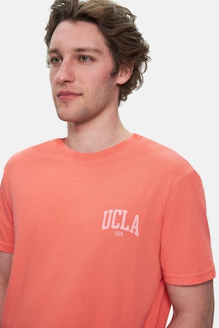 Tatum Sıcak Pembe Bisiklet Yaka Baskılı Standard Fit Erkek Tshirt Sıcak Pembe