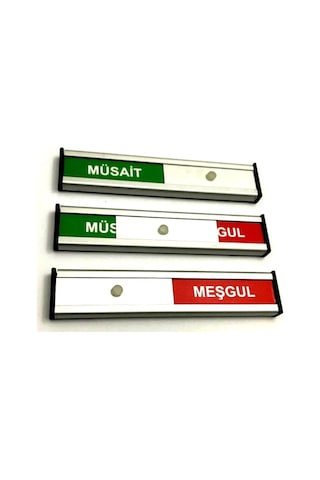 Müsait-Meşgul Tabelası Kapı Isimliği Yönlendirme Levhası Sürgülü