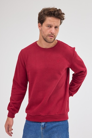 Mmetalic Erkek Bordo Standart Fit Normal Kesim Pamuklu Basic Bisiklet Yaka Sweatshirt Mtlce113-bordo Bordo