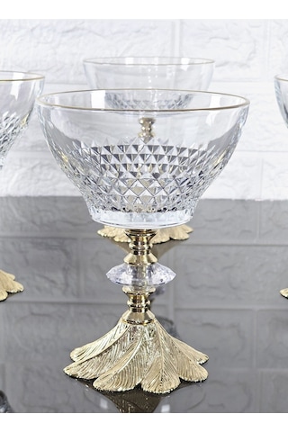 Paşabahçe Serisi Infınıty Kase & Magnolıa Kase & Dondurmalık & Şekerlik Semerkand Gold Döküm Ayaklı Naturel