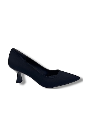 C-shoes Nb200-26 Süet Deri Orta Boy İnce Topuk Kadın Stiletto Siyah