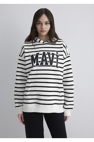Mavi - Mavi Logo Baskılı Beyaz Sweatshirt 1s10118-84603 Beyaz