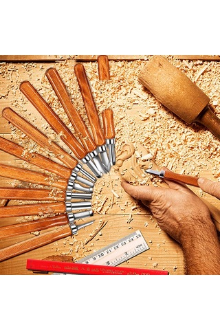 12 Adet Ahşap İşleme Kesici Seti, Oyma Dıy Ahşap İşleme Kesici Seti, Depolama Çantası İle Çok Fonksiyonlu Ev Oyma Kesici Seti