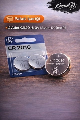 Cr2016 3v Lityum Düğme Pil 2 Li Paket Saat, Kumanda, Sensör Ve Elektronik Cihaz Pili