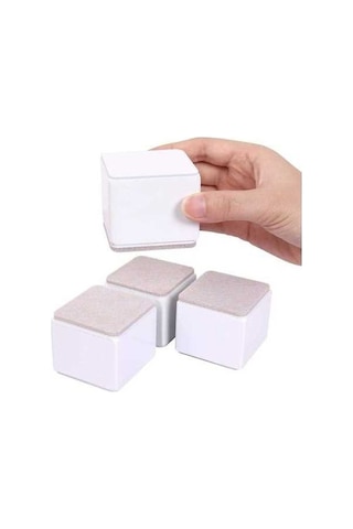 Flybuy Bosphorusboutique Yükseklik Artırıcı, Kare Beyaz, 6cm, 5cm, 5cm, Kanepe Ve Yatak İçin Kaldırabilir Mobilya Aksesuarı -