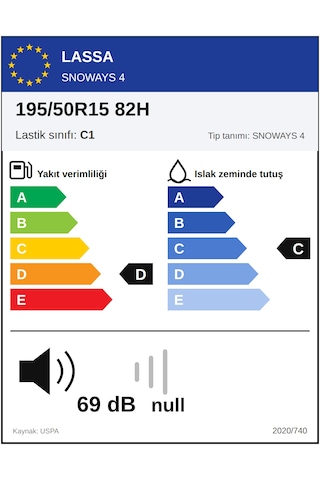Lassa 195/50 R15 82H Snoways 4 Kış Lastiği 2026