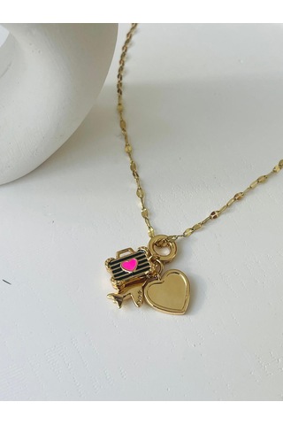 Uçak Seyahat Charm Çelik Kolye