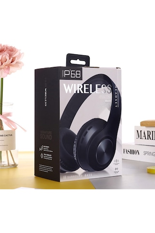 P68 Bluetooth 5.0 Katlanabilir Kablosuz Kulak Üstü Kulaklık