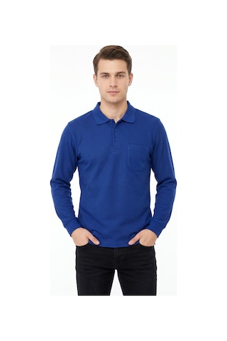 Dynamo Erkek Mevsimlik Polo Yaka Cepli Sweatshirt Bgl-st05366 Indigo