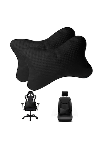 Microcase 3d Ortopedik Oto Araç Oyuncu Koltuk Bel Destek Yastığı 36x26cm 2 Adet Al4336 Siyah