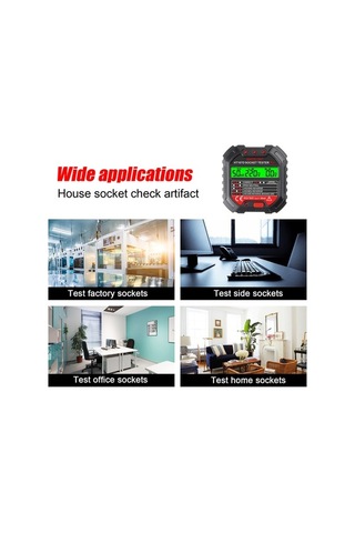 Trendooze Priz Test Cihazı - 6 Led Soket Kontrol Aleti - 90-250v, Evrensel Tasarım