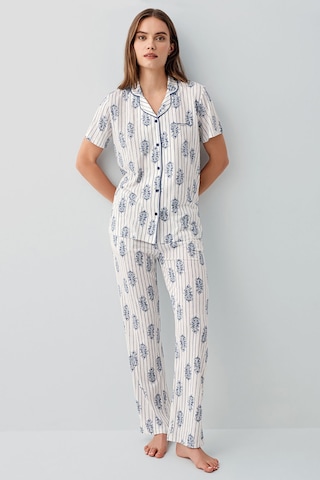 Pierre Cardin Kadın Beyaz Gömlek Pijama Takım Pc9215-s-v1 Beyaz