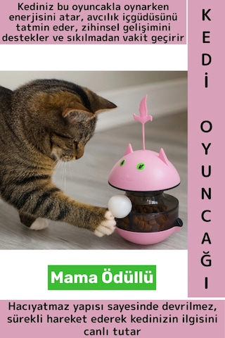 Evcil Hayvan İlgi Çekici Zihinsel Gelişim Avcılık İç Güdüsü Mama Ödüllü Hacıyatmaz Kedi Oyuncağı