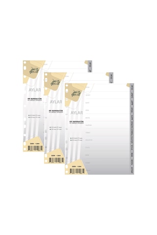 Gen Of Ayraç Seperatör Türkçe 12 Ay 3 Adet Gen 1304