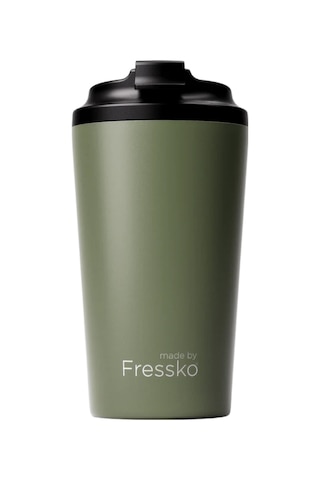 Made By Fressko Grande Boy Paslanmaz Çelik Çift Duvar Yeniden Kullanılabilir Kahve Bardağı, Termos, Yalıtımlı Termal Kupa, 475 Ml Khaki - Haki