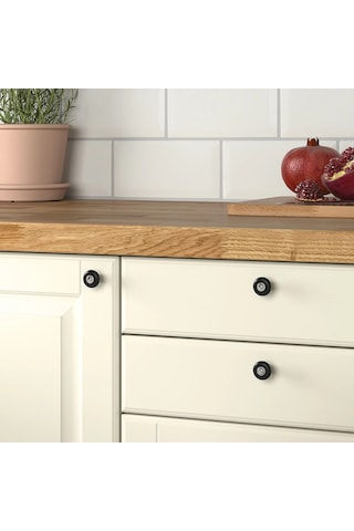 Ikea Klıngstorp Topuz Siyah-krom Ve Beyaz-krom Kaplama 23 Mm 2 Adet Siyah