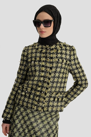 Armine Simli Tüvit Ceket 24k5719 Yeşil Yeşil