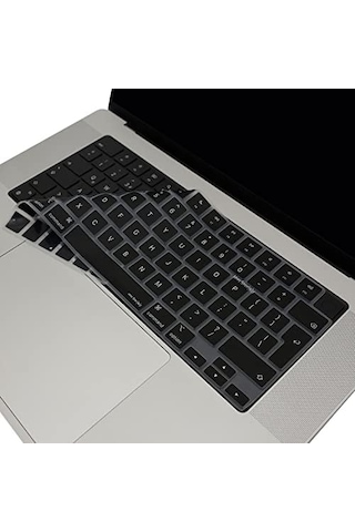 Macbook Uyumlu Uk İngilizce Klavye Koruyucu Iso Ters L Enter M1-m5 A2681 A3113 A3240 A3449 A2941 A3241 A2442 A2779 A2992 A2485 A2991 Keyboard Cover Touch Id Siyah
