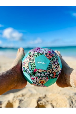 Waboba Artist Plaj Futbol Topu Tropikal Çiçek Desenli Su Geçirmez Deniz Futbol Topu 8,5inç 5 Numara Yeşil-6+ Yaş