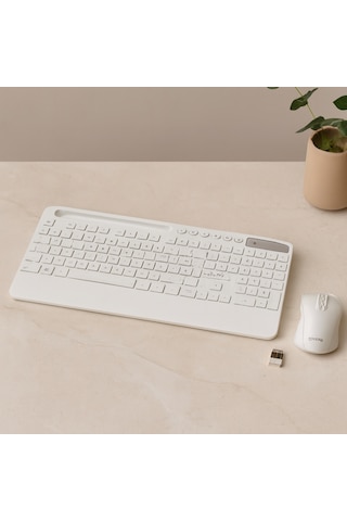 Northcity Kablosuz Klavye Mouse Seti - Tablet/telefon Standlı - Beyaz - Q Klavye Diğer