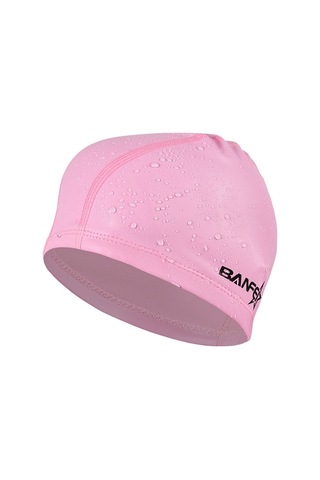 Yetişkin Unisex Pu Kaplamalı Rahat Su Geçirmez Yüzme Bonesi Pembe