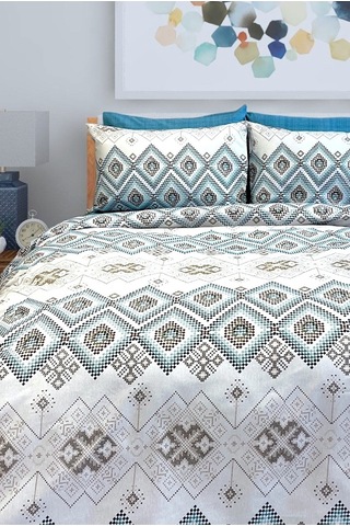 Tek Kişilik Ranforce Nevresim Takımı Düz Çarşaflı Bohemıan Petrol