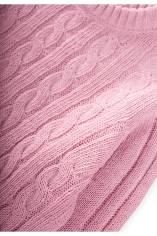 Cigit Saç Örgülü Kazak 1-8 Yaş Pudra Pembe Pudra Pembe