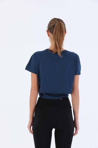 Maraton Sportswear Comfort Kadın Bisiklet Yaka Kısa Kol Basic Navymelanj Crop Top 20868 Navy Lacivert