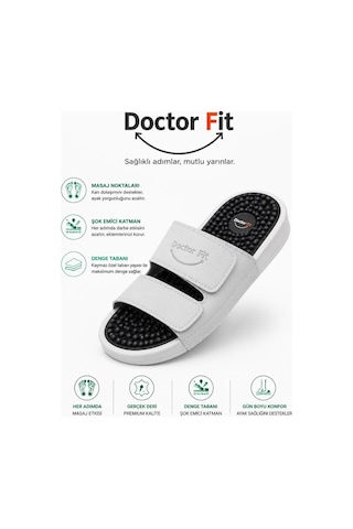 Doctor Fit Refleksoloji Rahatlatıcı,akapunktur Masaj Terliği Beyaz Erkek Terliği 45 Numara