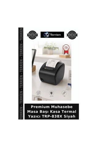Premium Muhasebe Masa Başı Kasa Termal Yazıcı Trp-838x Siyah
