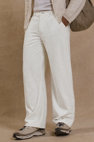 Tarz Cool Erkek Baggy Pantolon Geniş Paça Rahat Kesim Günlük Stil Ekru