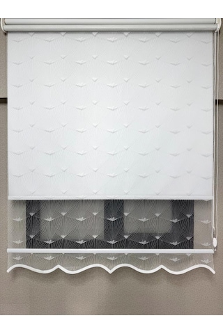 Bbb Blackout Işık Geçirmez Çift Mekanizmalı Tül Stor Perde Beyaz Ts1095bl Beyaz