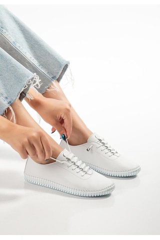 Suins Ramia Model Hakiki Deri Yumuşak Kadın Günlük Spor Ayakkabı Sneaker Beyaz