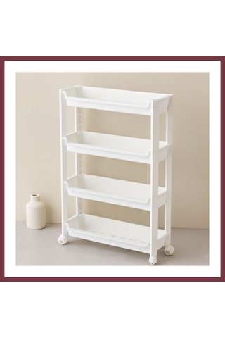 Storeşahin 4 Katlı Tekerlekli Sepet Organizer Raf 465x145x670mm Shn0720 Çok Renkli