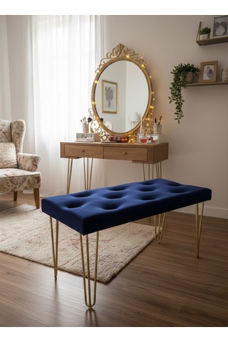 Sergama Bench Sandalye Laciver - Altın
