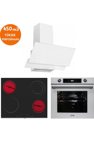 Afm Tech Ve Ferre Reed Sessiz Vitro Elektrikli Beyaz MS263 + FM3301 + FM7701 Ankastre Set