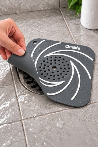 Gri Süzgeçli Silikon Lavabo Gider Kapağı Koku Önleyici Banyo Mutfak 15 cm