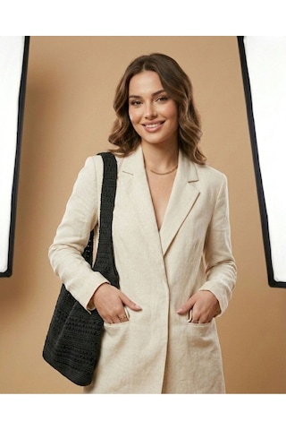 Luxetıque Kadın Plaj Çanta Model:xc19 Ekru