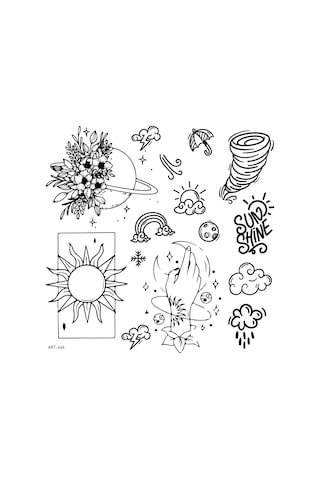 Sun Shine Geçici Dövme,geçici Tattoo ,vücut Dövme,kol Bilek Dövme,boyun Dövme,sırt Dövme