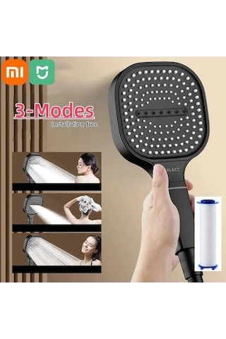 Tongxida Bosphorusboutique Siyah Panel Modu Masajlı Duş, 3 Bölümlü İç Siyah Duş Cm Büyük Başlık Siyah