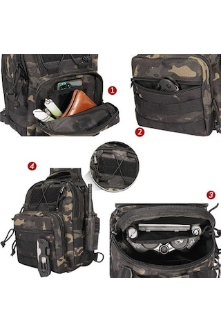 Oxford 600d Kumaş Omuz-göğüs Çantası Kamuflaj Kamuflaj