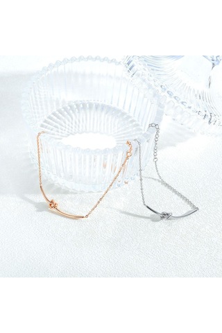 Rose Gold Opk Moda Titanyum Çelik Bileklik Kadın Bileklik