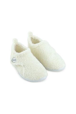 Gezer Kışlık Kız Çocuk Peluşlu Rahat Taban Cırt Cırtlı Ayarlanabilir Ev Okul Kreş Panduf Ayakkabı Ga2kfm.03422.01.018.0a Beyaz