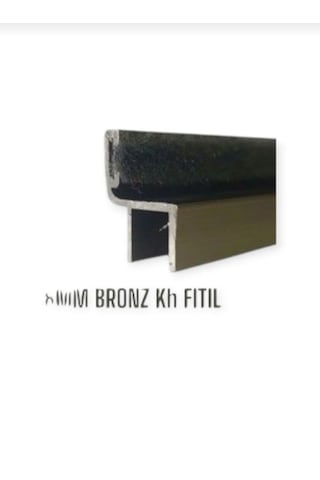 8mm Cam Balkon Alüminyum Fitil Kanat Fitili Küçük H Bronz Renk Ölçünüzü Belirtiniz