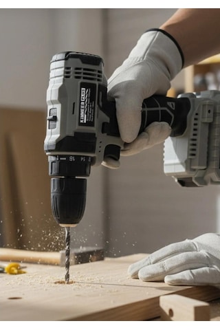 12v Metal Şanzıman Şarjlı Matkap 24 Parça Akülü Vidalama Akülü Matkap Seti Gri Renk