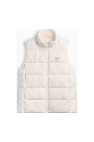 Gap V-frch Logo Lw Puffer Vest Kadın Beyaz Yelek 910105004