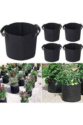 Suofeng 5'li Set 7 Galon Nefes Alabilir Sağlam Dokunmamış Kumaş Bitki Torbaları, Bahçe Ve İç Mekan Dikimi İçin