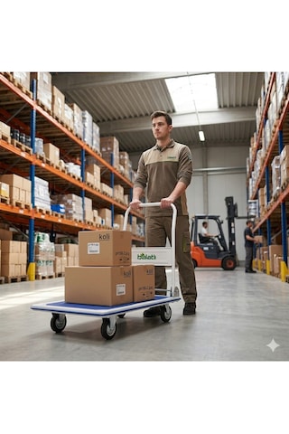 Ph150 Profesyonel Paket Taşıma Arabası 150 Kg Beyaz Güçlendirilmiş Çelik Gövde