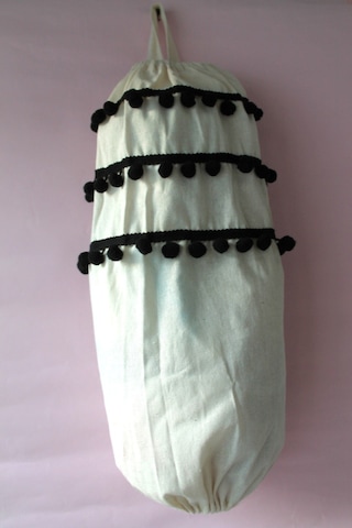 Emtory Home Ponponlu Naturel Keten Poşetlik Organizer